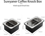 Load image into Gallery viewer, Coffee Knock Box, Stainless Steel Dump Bin Espresso Knock Box for Coffee Grounds with Removable Non-Slip Base Shock-Absorbent for Knocking Portafilter Filter Grinds (S)