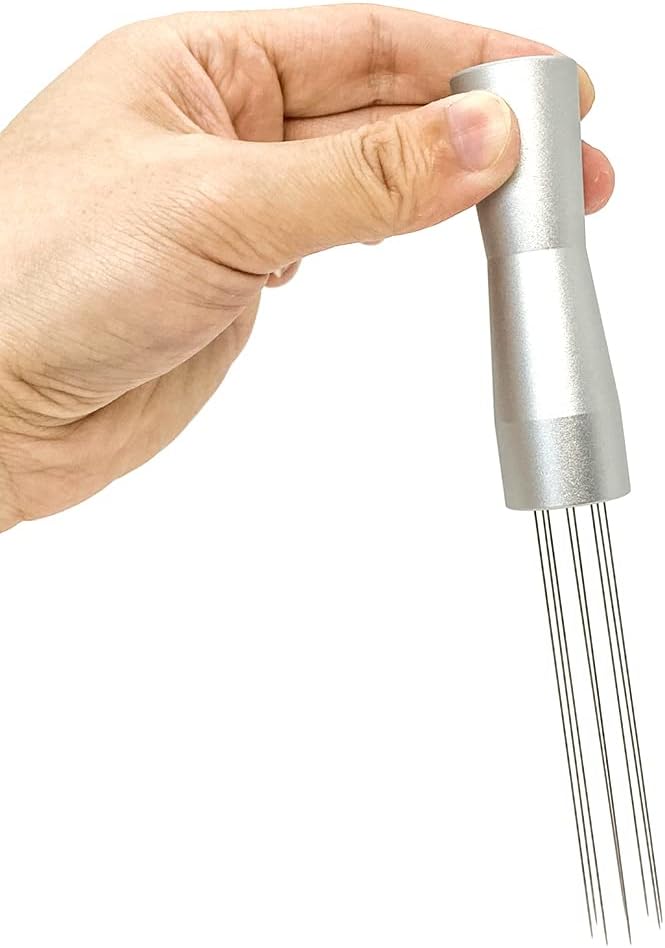 Espresso Coffee Stirrer Wdt Tool Espresso Distribution Tool Needle Type Coffee Powder Stirrer Hand Tamper Distributor Coffee Stirring Tool for Cafe Barista Kitchen Gadgets Silver