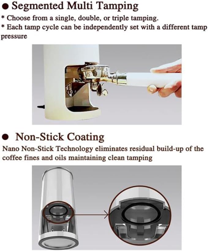 Automatic Coffee Tamper Machine Tamper 58/58.3mm Commercial Non-stick Tamper Espress Cafe Efficient Coffee Tamper Machines (58.3mm, White)