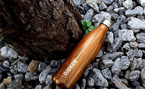 BJPKPK 17 oz Stainless Steel Insulated Water Bottles Reusable Sports Water Bottle for Travel,Wood Denim Graphics