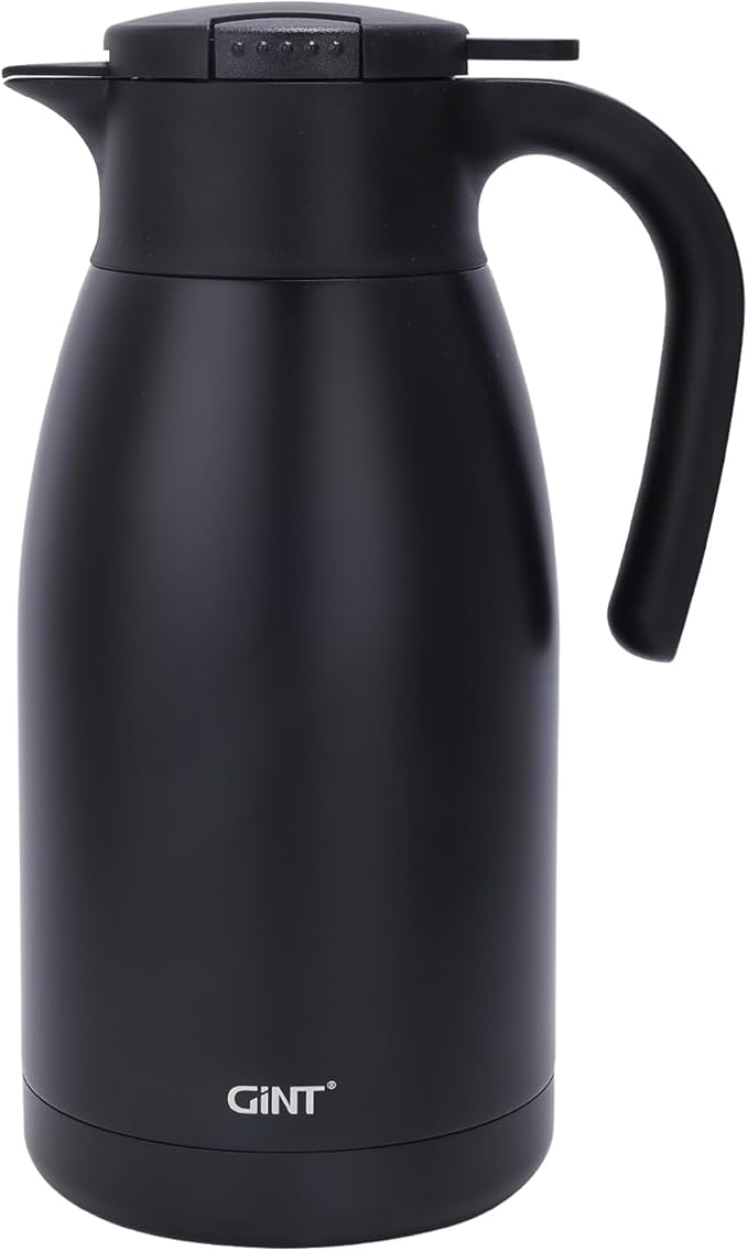 GiNT 1.9L / 64Oz Thermal Coffee Carafe, Insulated Stainless Steel Coffee Carafes for Keeping Hot/Double Walled Vacuum Thermal Carafe (Black)