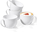 Load image into Gallery viewer, Chulan 22 oz Extra Large Bone China Cereal Mug Set of 4, Oversize White Ceramic Latte Mugs, Jumbo Soup Mugs Coffee Cups with Handles for Chocolate Cocoa Beverage Milk Salads Yogurt, Microwave Safe