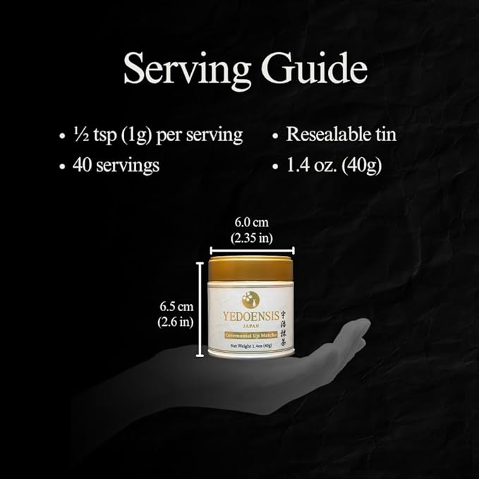 YEDOENSIS Ceremonial Uji Matcha - Japanese Green Tea Ceremonial Uji-Matcha Powder, Vegan Gluten-Free (40g)