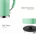 Load image into Gallery viewer, Electric Kettle, ASCOT Electric Tea Kettle, Stainless Steel Kettle Water Boiler, Fast Boiling Kettle, 1.5L, 1500W, BPA-Free, Cordless, Automatic Shutoff, Boil-Dry Protection, Green
