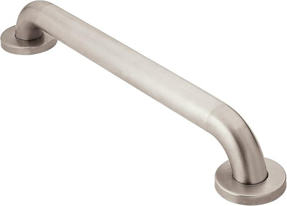 Moen Home Care Bathroom Safety 18 Inch Stainless Steel Handicap Grab Bar for Bathtub and Shower, Slip Resistant Finish, Elderly Assistance Product, Polished Brass, R8918P