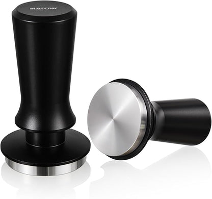 53.3mm Espresso Hand Tamper, MATOW Calibrated Spring Loaded Coffee Tamper with Stainless Steel Flat Base, 30lbs Espresso Tamper with Anodized Aluminum Handle Compatible with Breville 54mm Portafilter