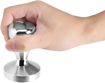 Fdit Coffee Tamper Stainless Steel Press Tool 57.5mm/49mm Flat Base Espresso Beans Press Tool (2.26inch)