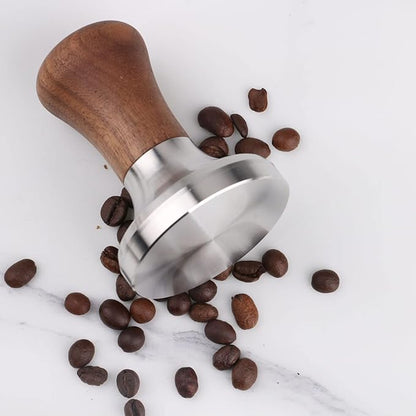 Coffee Tamper Flat Espresso Tamper for 51mm Portafilter Wooden Handle. Barista Espresso Tamper