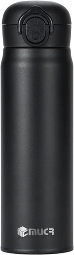 Load image into Gallery viewer, 17 oz / 500 ml Insulated Water Bottle, Stainless Steel Thermo Coffee Travel Mug, Thermal Cup with Snap Flip Lid, BPA Free for Hot and Cold Drinking, Black