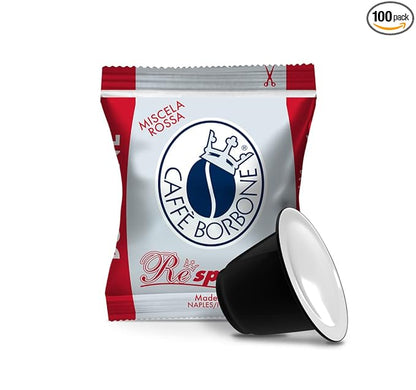 Caffe Borbone Nespresso Compatible Coffee Pods, Red Blend, Medium Roast, Premium Robusta Blend, Strong and Creamy - NOT compatible with Vertuo - 100 Count