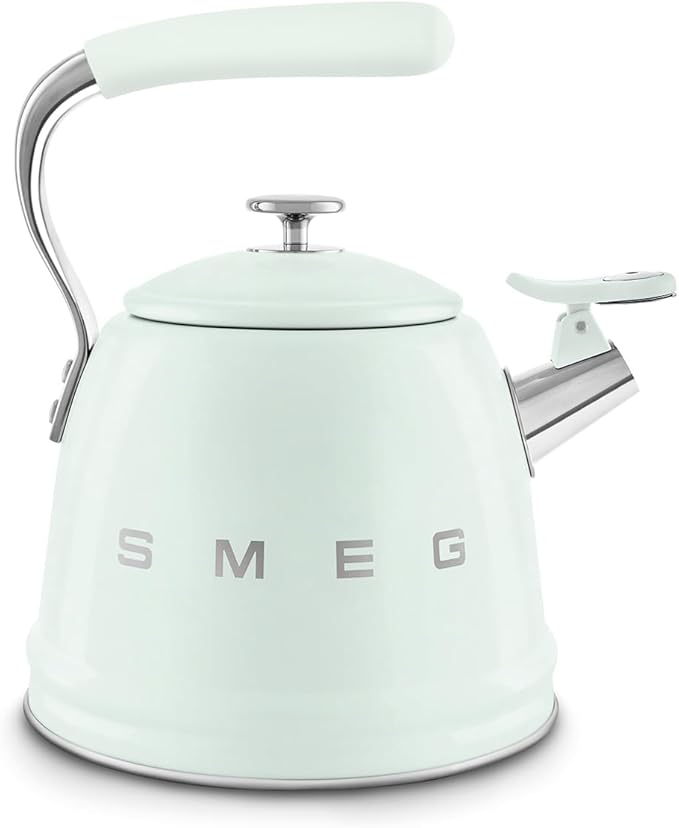 SMEG Retro Stovetop Whistling Kettle – 2.4Q (Pastel Green)