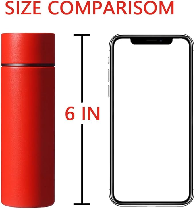5 oz Mini Thermos Cute Water Bottle - Insulated Stainless Steel Bottle - Keeps Cold for 12 hours, Hot for 6 hours - Red