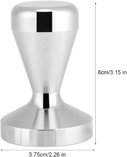 Fdit Coffee Tamper Stainless Steel Press Tool 57.5mm/49mm Flat Base Espresso Beans Press Tool (2.26inch)