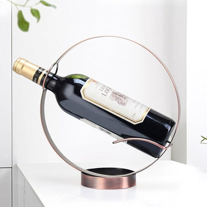 Metal Single Tabletop Wine Rack – Freestanding Countertop Decorative Wine Bottle Holder, Unique Wine Gifts and Accessories for Wine Lovers (Oil Rubbed Bronze)