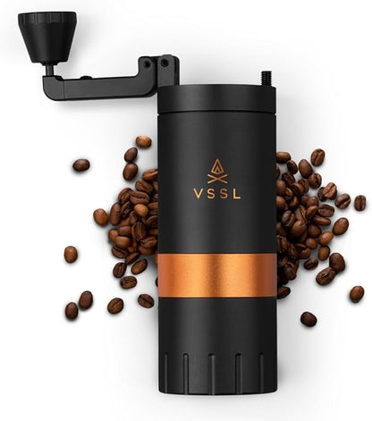 Java G45 Manual Coffee Grinder | Coffee for Camping | Bean Grinder | Travel Pour Over | Stainless Steel Conical Burr | ~ 45 Gram Capacity | Extendable Grind Handle | 50 Grind Settings | Carbon