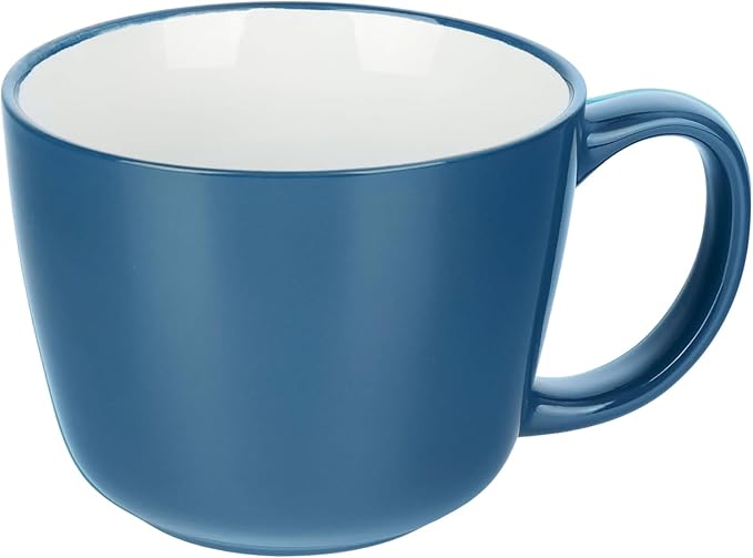 Ceramic Mugs 18oz,Large Ceramic Coffee for Men, Women, Dad, Mom, Modern Coffee Mugs With Handle For Cereal,Juice,Soup,Tea. (1Pack, blue)