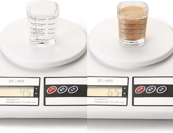 Espresso Shot Glass Liquid Heavy Sturdy Glass Shot Glasses Measuring cup Wine Glass 6 Pack 2oz/60ml By BCnmviku (Sturdy 6Pack)