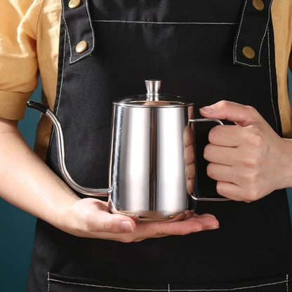 Toyvian Gooseneck Kettle 600ML Metal Coffee Kettle, Coffee Thin Spout, Gooseneck Pitcher, Narrow Spout Pot, Dripper Stainless Steel Water Bottle