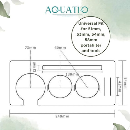 51-58 mm Compact Espresso Tamping Mat - Wooden Coffee Tamping Station - Espresso Accessories for Baristas