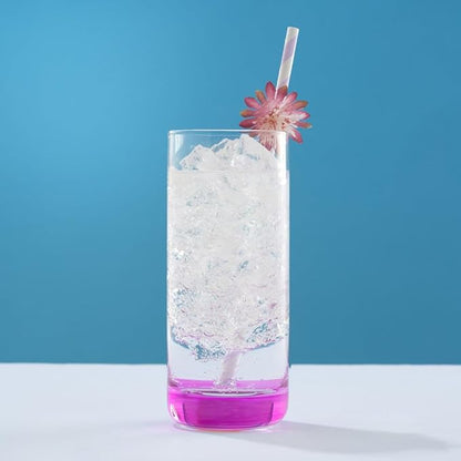 JoyJolt Hue Highball Glasses Set of 6 Tall Drinking Glasses, 13oz Bourbon Whiskey Glass Cups Set, Mojito Glass Tumbler also for Tom Collins Cocktail or Water, Colored Glassware Sets