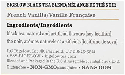 Bigelow French Vanilla Tea 28-Count Boxes (Pack of 6) Premium Black Tea Flavored with Vanilla Antioxidant-Rich Gluten-Free Full-Caffeine Tea in Foil-Wrapped Bags