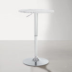 Load image into Gallery viewer, 23.6" Round Bar Table, Adjustable Height Bar Table, Modern Cocktail Bar Table with MDF Top and Metal Base, Bistro Pub Table Suitable for Café, Kitchen Island, Bar Counter, White