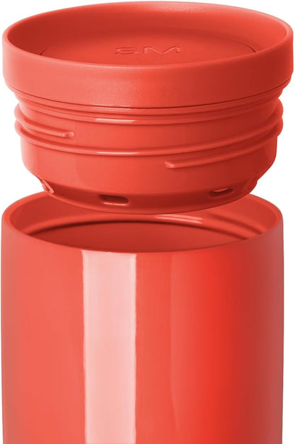 Simple Modern Voyager Signature | 16oz Travel Coffee Mug Tumbler with 360° Lid | Gifts for Women Men | Ceramic-Lined Insulated Stainless Steel Cold Brew Iced Coffee Cup | Flame