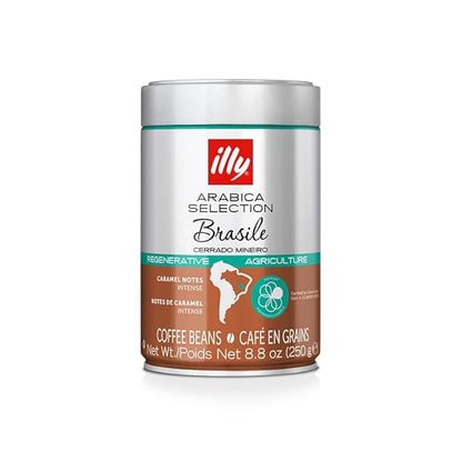 illy Arabica Selections Brasile - Cerrado Mineiro Whole Bean Coffee, Regenerative Agriculture Coffee, 8.8oz (Pack of 1)