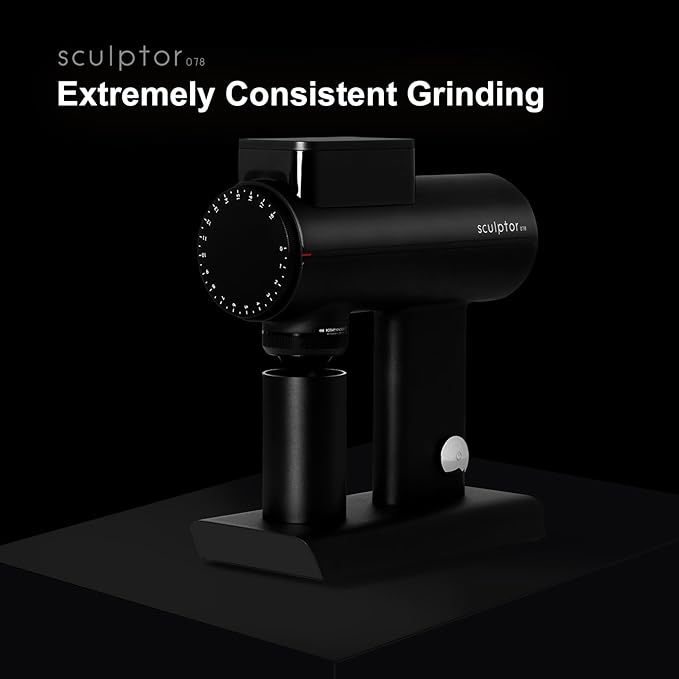 TIMEMORE Sculptor 078 Turbo Burr Coffee Bean Grinder, Electric Grinder with Stepless Coarseness Adjustment, Only Suitable for Pour over - Black