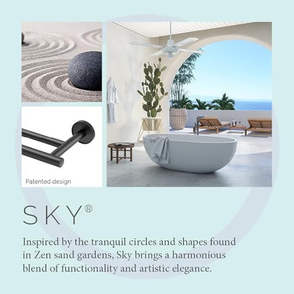 Gatco 5554MX Sky Double Towel Bar, 24 Inch, Matte Black