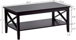 Load image into Gallery viewer, ChooChoo Oxford Coffee Table with Thicker Legs, Black Wood Coffee Table with Storage for Living Room