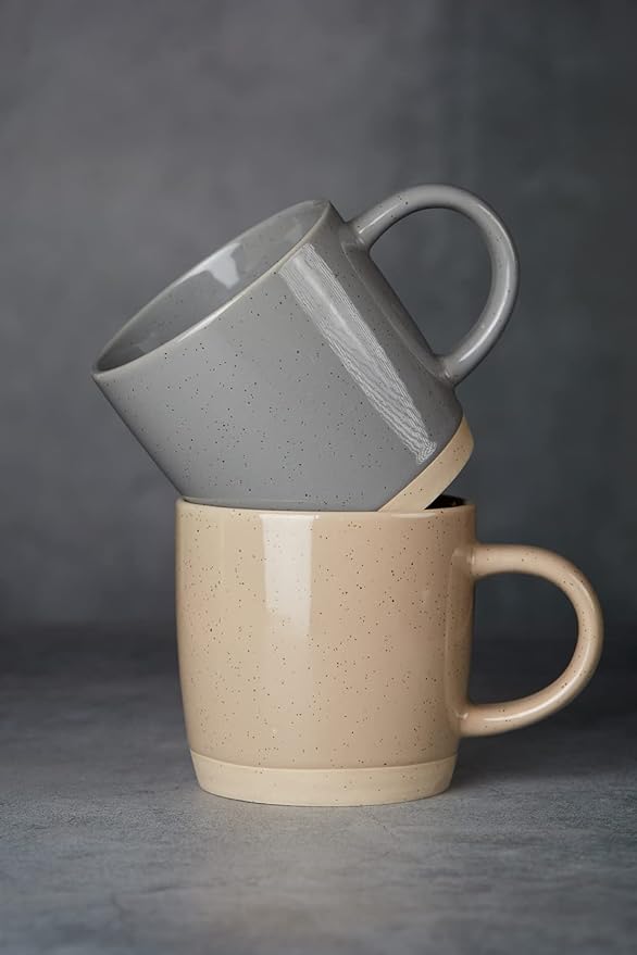 famiware Coffee Mugs for 4, 12 oz Mug Set, Dringking Cup with Handle for Coffee, Tea, Cocoa, Milk, Milkyway serise, Multi-color