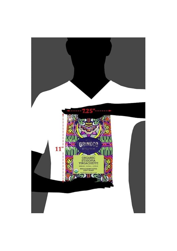 Orinoco Organic Ethiopian Yirgacheffe 2.5lb bag, Light Roast, Whole Bean Coffee, 100% Arabica beans…
