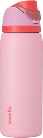 Load image into Gallery viewer, Owala FreeSip Insulated Stainless Steel Water Bottle with Straw for Sports and Travel, BPA-Free Sports Water Bottle, 32 oz, Pink, Angel Food Cake