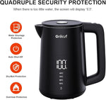 Load image into Gallery viewer, Electric Water Kettle,1.7L Double Wall Electric Tea Kettle with Temperature Control, Stainless Steel Water Boiler Heater, Digital Screen Teapot, Cordless, BPA-Free, Black