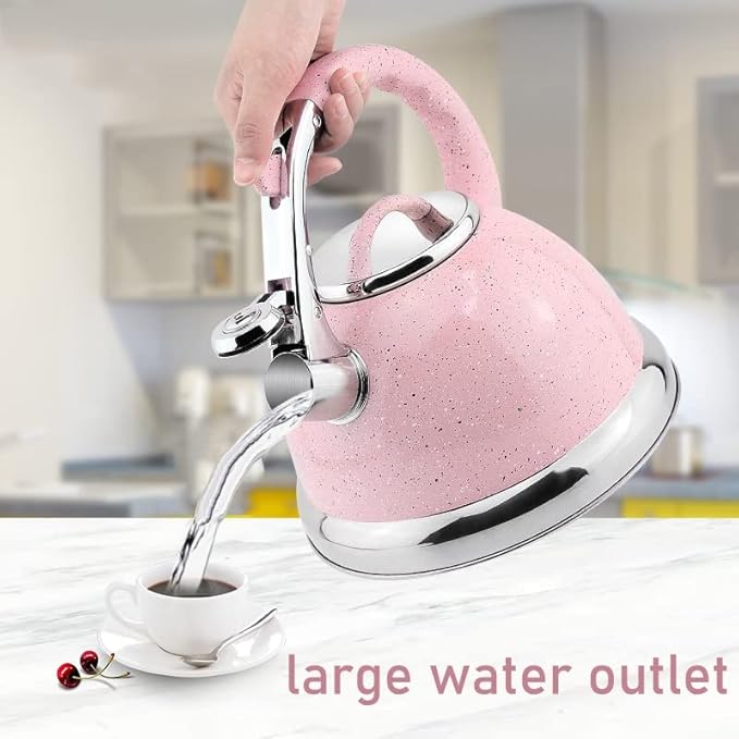 Whistling Tea Kettle for Stovetop, 3.2 Quart Tea Pot Food Grade Stainless Steel Teapot, Teakettle Compatible with All Stove Tops (Color : Blue)