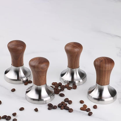 Coffee Tamper Flat Espresso Tamper for 51mm Portafilter Wooden Handle. Barista Espresso Tamper