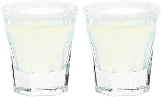 Restaurantware Otto 1 Ounce Shot Glasses Set Of 6 Paneled Whiskey Shot Glasses - Fine-Blown Heavy Base Dishwasher-Safe Clear Glass Shot Glass Set Chip-Resistant For Whiskey Tequila or Vodka