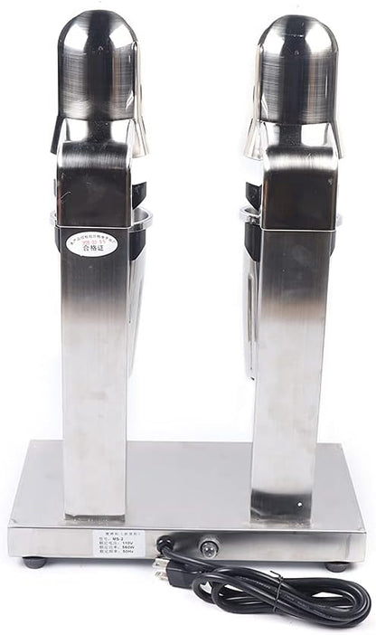 Commercial Stainless Steel Milk Shake Machine, Stainless Steel Milk Shaking Machine, Electric Double Head Drink Mixer 110V 15000RMP (Round Head))