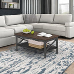 Load image into Gallery viewer, ChooChoo Coffee Table, Wooden Coffee Tables with Thicker Legs, Black Coffee Table with Storage for Living Room