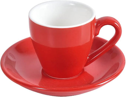 Porcelain Espresso Cup with Saucer, Espresso shot Cup, 80ml/2.7Oz, Red…