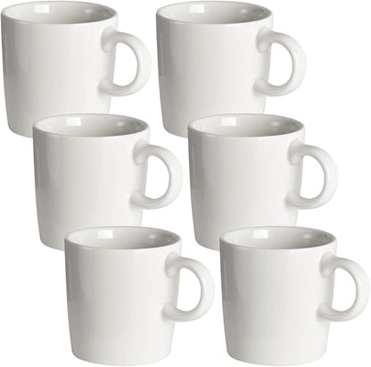homEdge Mini Porcelain Espresso Cup, 4 Ounces / 120 ml Tiny Ceramic Coffee Mugs Demitasse for Espresso, Tea- Set of 6, White