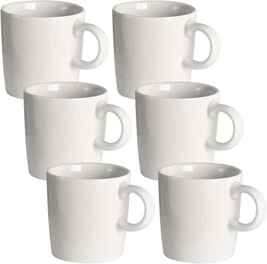 homEdge Mini Porcelain Espresso Cup, 4 Ounces / 120 ml Tiny Ceramic Coffee Mugs Demitasse for Espresso, Tea- Set of 6, White