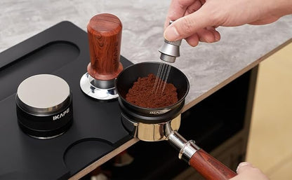 IKAPE Coffee Accessory Tool, Silicone Mat with Portafilter Holder, Espresso Tamping Station Mat, Distributor Food Safe & Non-Slip 11.61''x8.54'' (GJ-MAT)