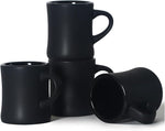 Load image into Gallery viewer, harebe Retro Coffee Mug Set of 4, 10 OZ Heavy Classic Ceramic Diner Cups Set with Handle for Coffee, Tea, Cocoa, Milk, Latte（Black）