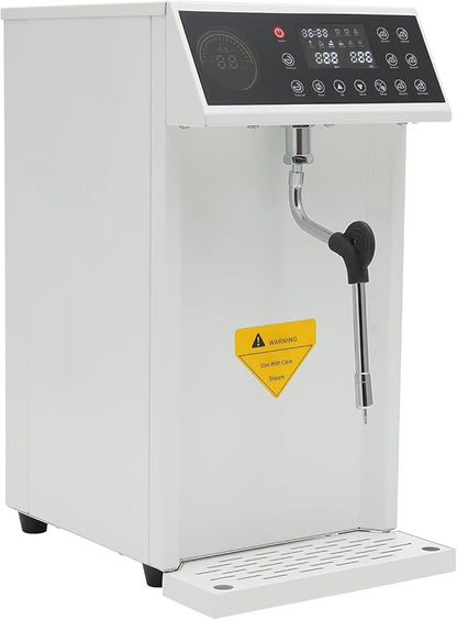 Commercial Steam Milk Frother, Fast Heating Milk Steamer Machine, Stainless Steel Multi-Purpose Electric Milk Foam Maker, for Coffee, Milk, Bubble Tea, 8L