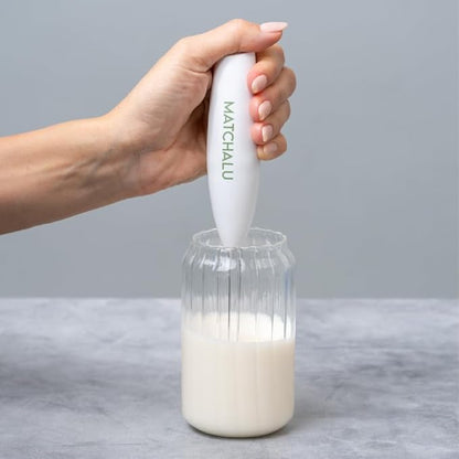 Premium 9 Piece Matcha Set With Ceramic Matcha Bowl, Bamboo Whisk & Holder, Stainless Steel Spoon & Sifter, Glass Cup & Straw, Electric Frother, Storage Bag - Gift for Matcha Lovers (Blue)