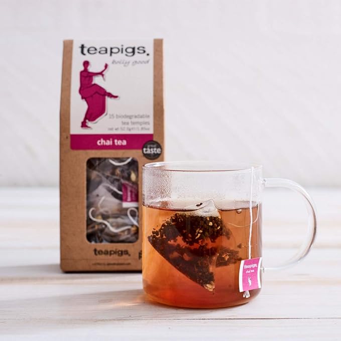 Teapigs Chai Tea Bags Made with Whole Leaves (6 Packs of 15 Tea Bags)