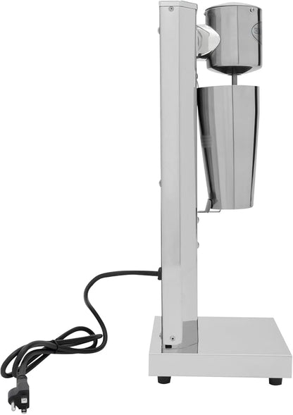 Electric Milkshake Maker Machine, 180W 2-Speed Milk Shake Mixer Machine with 22oz Stainless Steel Mixing Cup, Commercial Milkshake Blender & Drink Mixer for Home or Business(Silver)