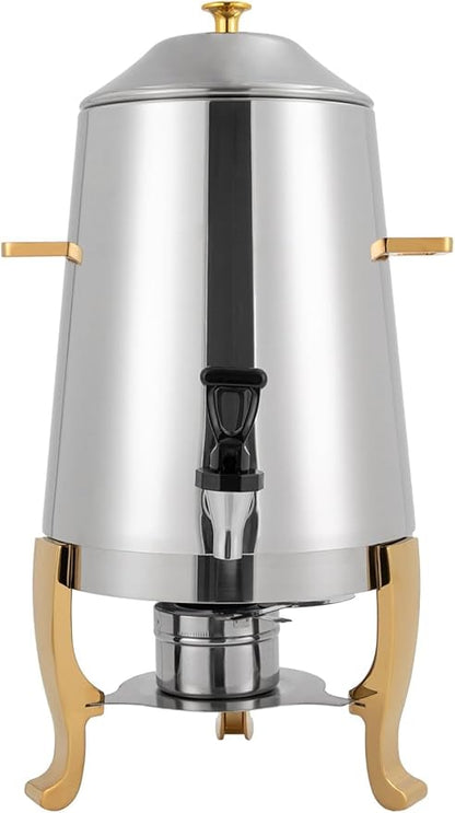 YIYIBYUS 3.5 Gallon Hot Beverage Dispenser, Stainless Steel Coffee Urn Chafer w/Two Heating Methods, Hot Drinks Dispenser for Milk Coffee Tea Water Juice - Parties Event Buffet Catering